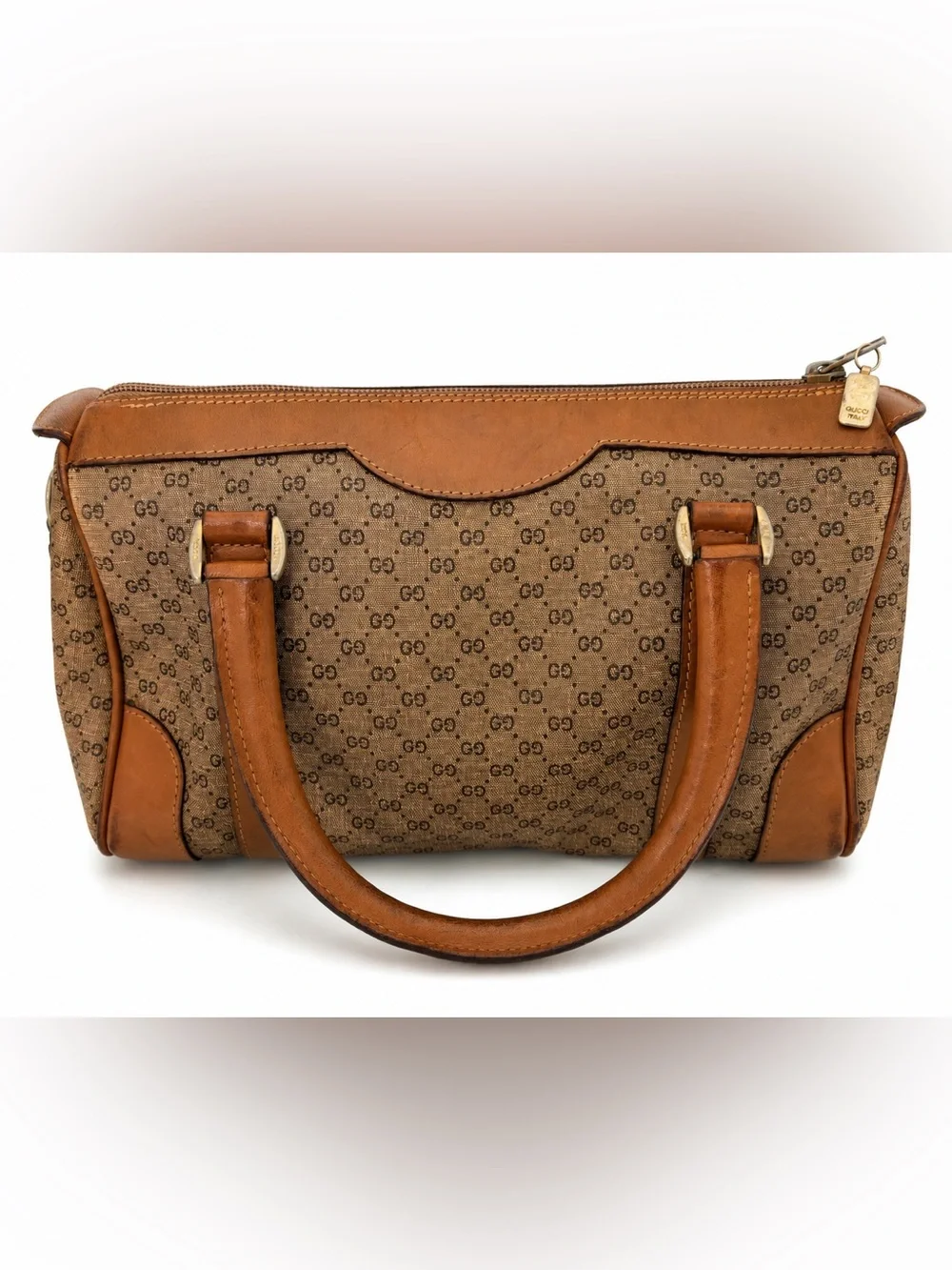 Vintage Gucci GG Monogram Boston Satchel Bag